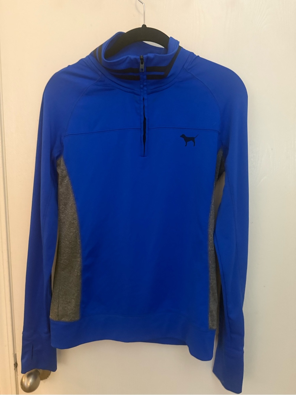 PINK Victoria's Secret Blue & Gray Performance Half-Zip Jacket